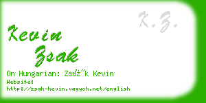 kevin zsak business card